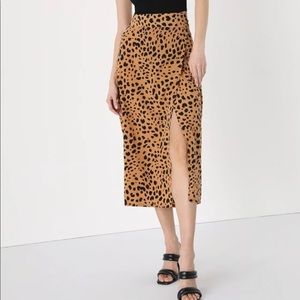 Lulu’s Statement-Maker Tan Animal Print Wrap Midi Skirt